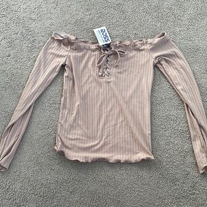 trendy off shoulder long sleeve